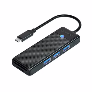 Orico PAPW3AT-U3 USB Hub 4-port 3x USB-A 3.0 with microSD/SD card reader 1.8 m - black
