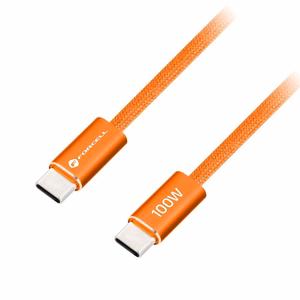 Kaabel USB C USB C Forcell F-Energy QC4.0 PD 5A 100W Cafule Flat 1,2 m CCFN23 oranž
