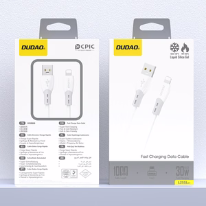 Dudao L25SL 30W USB-A - Lightning kaabel pehme silikoonpõimikuga 1m - valge
