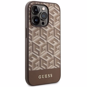 Guess GUHMP14LHGCFSEW iPhone 14 Pro 6.1" brown/brown hard ümbris GCube Stripes MagSafe