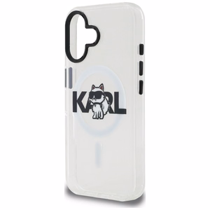 Karl Lagerfeld IML Choupette Sketch Logo MagSafe iPhone 16 Case - Clear