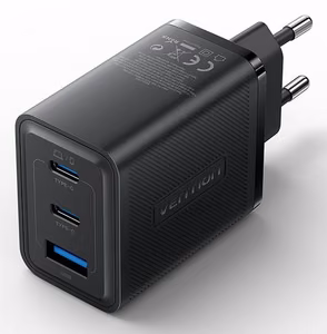 Vention 65W USB võrgulaadija, 3 porti, must