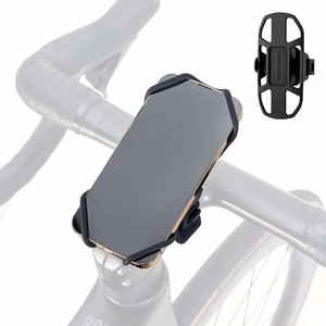 Rockbros 250015001 silikoonist klambriga telefonihoidik – must