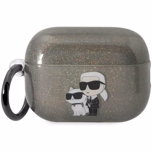 Karl Lagerfeld KLAP2HNKCTGK Airpods Pro 2 cover must/must Gliter Karl&Choupette