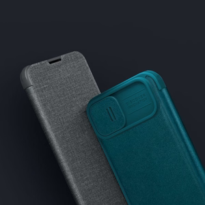 Nillkin Qin Leather Pro Case iPhone 14 Plus Camera Cover Holster Cover Flip Case Black