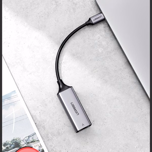 Ugreen väline võrguadapter RJ45 - USB Type C (1000 Mbps / 1 Gbps) Gigabit Ethernet hall (CM199)