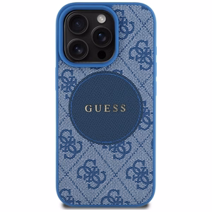 Guess 4G Circle Classic Logo MagSafe ümbris jaoks iPhone 16 Pro Max - sinine