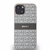 DKNY Leather Mono Stripe & Metal Logo ümbris jaoks iPhone 15 / 14 / 13 - beige