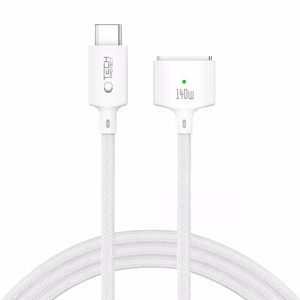 Tech-Protect MMC01 Ultraboost USB-C / MagSafe 3 140W 300cm kaabel mudelile MacBook, valge