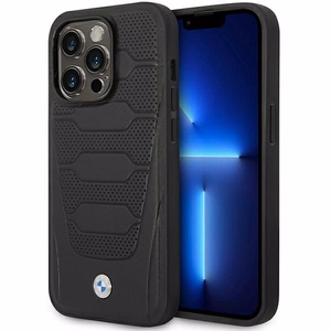 Ümbris BMW BMHMP14L22RPSK iPhone 14 Pro 6.1" must/must Leather Seats Pattern MagSafe