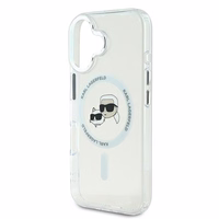 Karl Lagerfeld IML Metal Karl&Choupette Head MagSafe Ümbris jaoks iPhone 16 Plus - valge