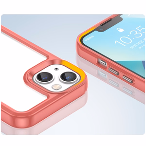 Outer Space Case iPhone 14 kõva kate geelraamiga punane