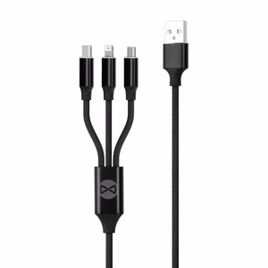 Forever 3in1 kaabel USB - Lightning + USB-C + microUSB 1,2 m 2A must