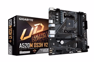 GIGABYTE A520M DS3H V2 emaplaat - toetab AMD Ryzen 5000 seeria AM4 protsessoreid, kuni 4733MHz DDR4 (OC), PCIe 3.0 x16, GbE LAN, USB 3.2 Gen 1