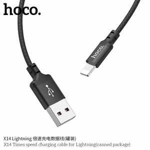 Кабель USB A to Lightning Hoco 1 м X14 чёрный