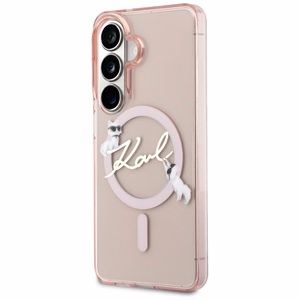 Karl Lagerfeld ümbris IML KC Script MagSafe Samsung Galaxy S26 jaoks roosa