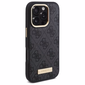Guess 4G Logo Plate MagSafe Ümbris jaoks iPhone 16 Pro - must