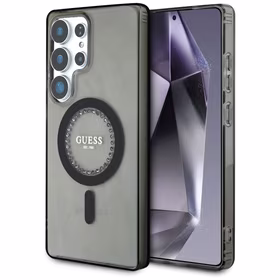 Guess Rhinestones Printed Classic Logo MagSafe Samsung Galaxy S25 Ultra ümbris must