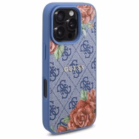 GUESS ümbris jaoks IPHONE 16 Pro compatible with MagSafe GUHMP16LP4ROPEMCB (4G Flowers Print) sinine