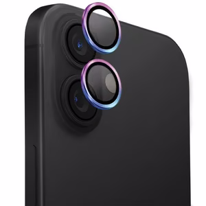 Uniq Optix Алюминиевая защита объектива камеры с аппликатором для iPhone 16 / iPhone 16 Plus - радужная