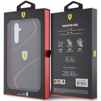 Ferrari Twist Metal Logo ümbris jaoks Samsung Galaxy S23 FE - must