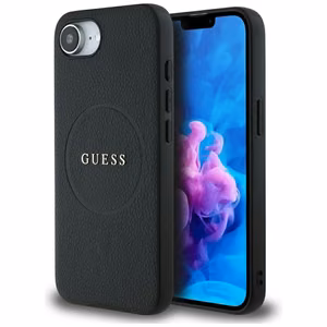 Guess PU Grained Classic Logo ümbris with MagSafe jaoks iPhone 16e - must