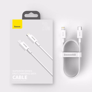 USB cable Baseus Superior from Type-C to Lightning PD 20W 1.0m valge CATLYS-A02