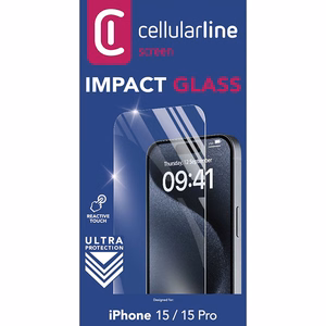 Cellularline Impact Glass karastatud ekraanikaitseklaas seadmele iPhone 15 / 15 Pro
