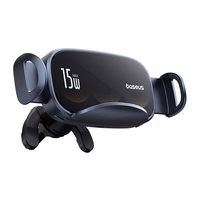 Car hoidja with inductive laadija Baseus LightChaser (must)