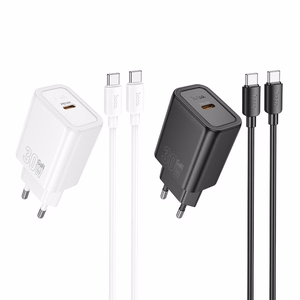 Charger Hoco N62 30W GaN USB-C + USB-C to USB-C cable 1.0m white