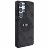 Guess 4G Round Patch Classic Logo MagSafe ümbris jaoks Samsung Galaxy S25 Ultra must