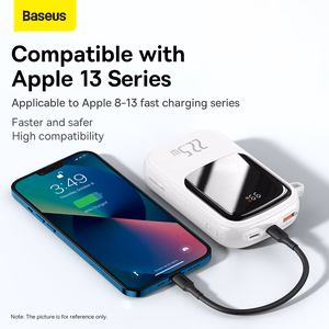 Baseus внешний аккумулятор 20000mAh Qpow Pro - USB + Type C - PD 22,5W с кабелем Type C (PPQD060302) белый