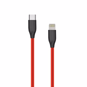 Silicone Kaabel USB Type C - Lightning, 1m (punane)