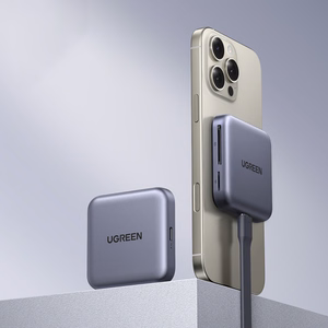 Ugreen magnetiline mälukaardi lugeja + 100W PD 3in1 laadija - hall