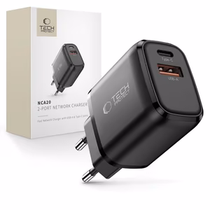Tech-Protect NCA20 PD 20W / QC3.0 USB-A / USB-C wall laadija - must