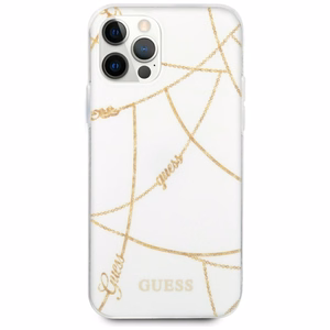 Guess kuldne Chain Collection iPhone 12 Pro Max 6.7" Ümbris - valge