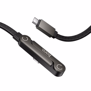 Cable with bracket USB C to USB C PD 60W Hoco 1,2 m U150 Exquisite black