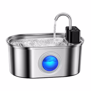 Wireless stainless steel fountain/water dispenser for dogs and cats, 3.2 l, Rojeco