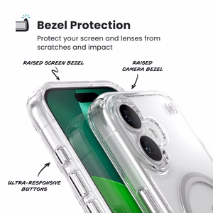 Speck Presidio Perfect Clear MagSafe - iPhone 17 ümbris (Clear / hõbedane)