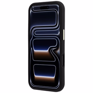 Guess Grained & Big Resin Logo ümbris seadmele iPhone 18 Pro / 17 Pro – must