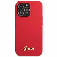 Guess GUHCP13XLSLMGRE iPhone 13 Pro Max 6.7" punane/burgundy hard ümbris Silicone Vintage kuldne Logo