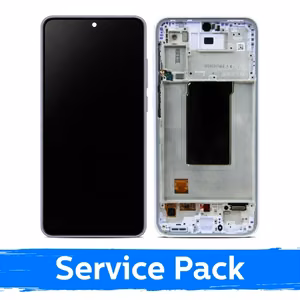 LCD Display Compatible Samsung A376 A37 5G with Frame / Light Violet / (Service Pack)