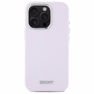 DKNY Liquid Silicone Small Metal Logo MagSafe iPhone 16 Pro Max Ümbris - Roosa