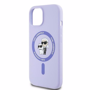 KARL LAGERFELD ümbris jaoks IPHONE 15 compatible with MagSafe KLHMP15SSCMKCRHU (Silicone KC Body Ring) lilla