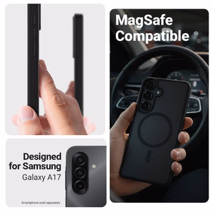 Crong Hybrid Matte Magnetic MagSafe ümbris seadmele Samsung Galaxy A17, must