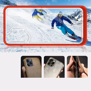 Läbipaistev 3in1 ümbris Samsung Galaxy A72 4G Frame Gel Cover Punane