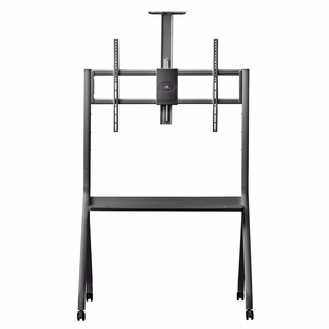 Maclean TV stand / cart, camera shelf, on casters, 55-100", max load 120kg/10kg shelf, max. VESA 900x600, must, MC-114 B