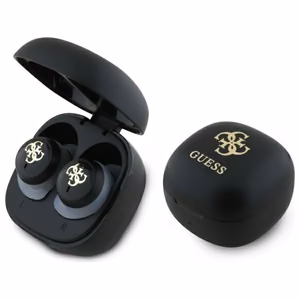 Guess Bluetooth kõrvaklapid GUTWSJ144ESK TWS + dokkimisjaam must/must Iridescent 4G trükitud logo