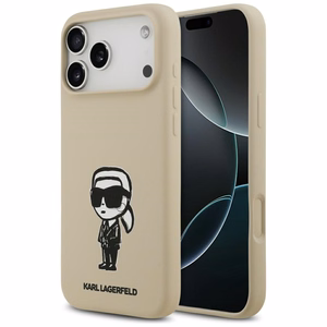 KARL LAGERFELD ümbris jaoks IPHONE 17 Pro Max compatible with MagSafe KLHMP17XSKIGROW (Silicone W/ KL Sketch & Logo) brown