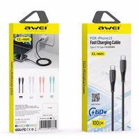 USB kaabel Awei CL-182C USB-C to USB-C 1.0m must